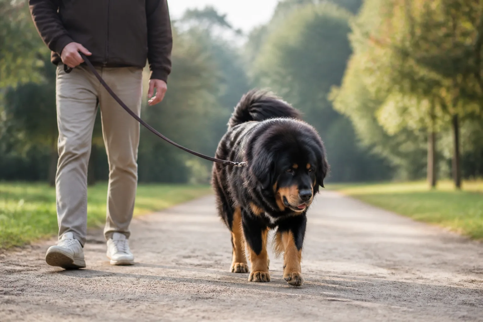 Grand chien mâle debout en extérieur, illustration générique