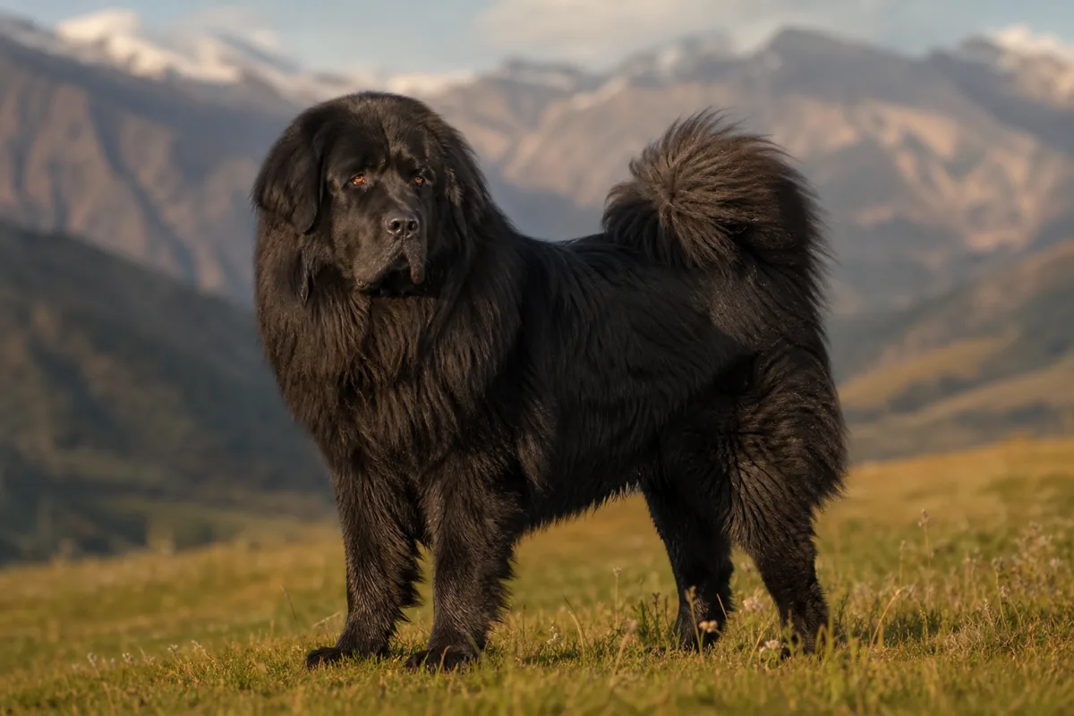 Ermei des Lions du Tibet, Dogue du Tibet femelle noire, championne