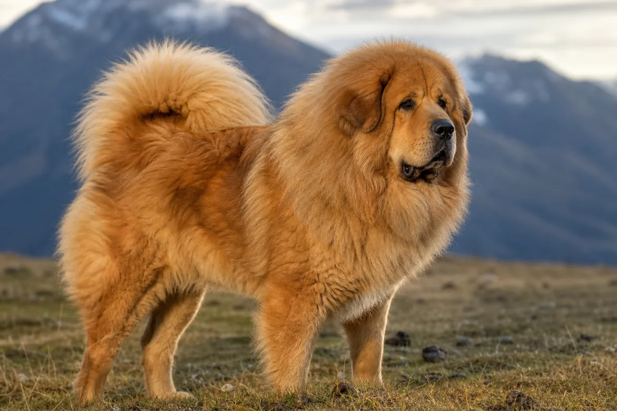 Layna des Lions du Tibet, Dogue du Tibet femelle à la robe fauve