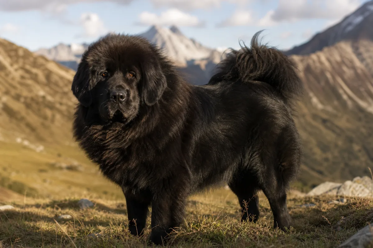 Mali « Lin » des Lions du Tibet, Dogue du Tibet femelle noire